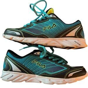 Fila DLS Foam CoolMax Running Shoes Teal Black Yellow Women’s Size 7 Sneakers